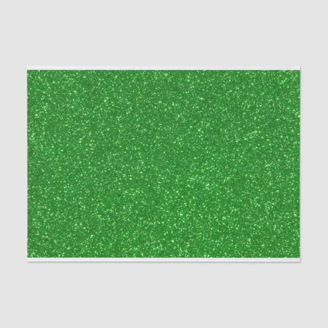 Modern Faux Green Glitter Lux Tissue Paper (Front)