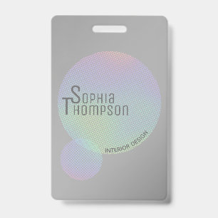 Modern Faux Holographic Rainbow Circles Badge