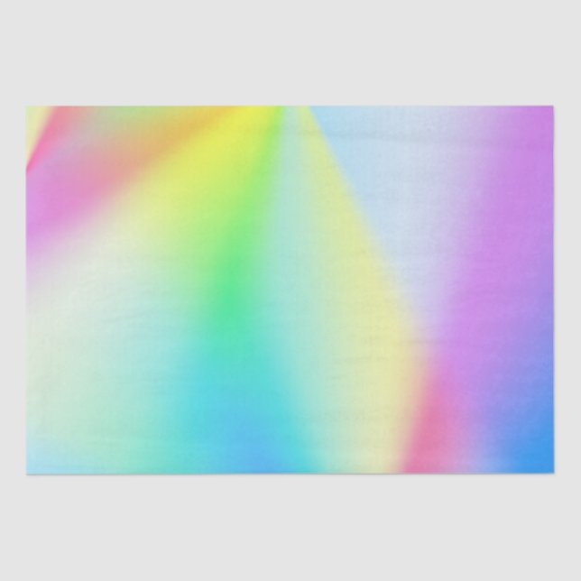 Modern faux iridescent pastel rainbow colours tissue paper (Front)