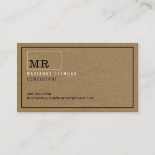 modern faux kraft contact-card consultant calling card