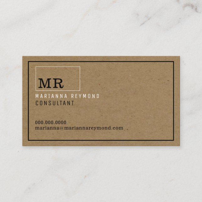 modern faux kraft contact-card consultant calling card (Front)