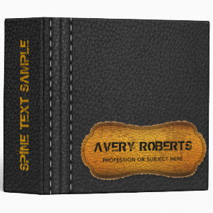 Modern Faux Leather design Black and yellow Binder