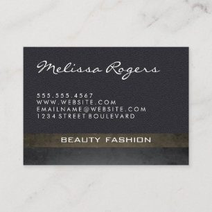 Modern Faux Leather with Chic Texture Business Card