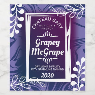 Modern faux marble custom colour personalized wine label