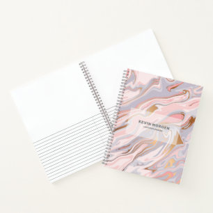 Modern faux marble texture notebook