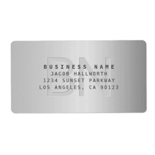Modern Faux Metal Monogrammed Business Address