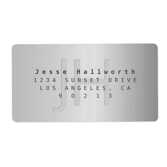 Modern Faux Metal Return Address (Front)