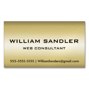 Modern Faux Metallic Gold Magnetic Business Card