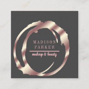 Modern Faux Rose Gold Abstract Square Square Business Card