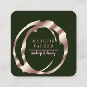 Modern Faux Rose Gold Abstract Square Square Business Card