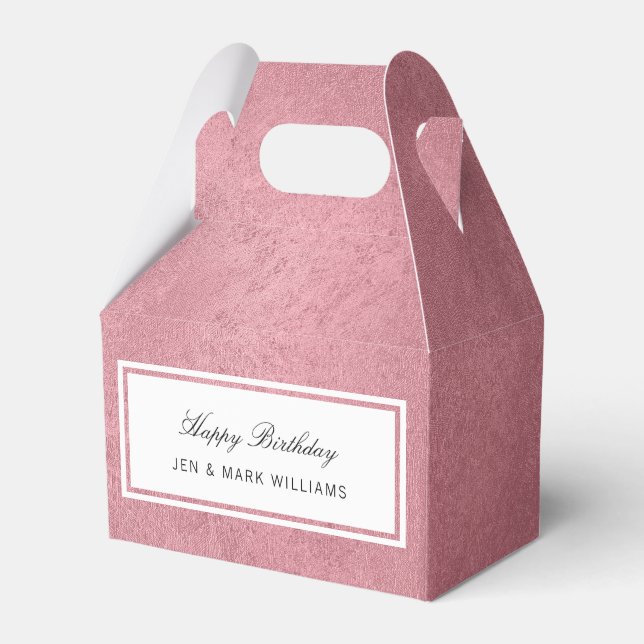 Modern faux rose gold favor box (Front Side)