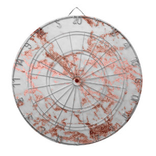Modern faux rose gold glitter marble texture image dartboard
