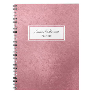 Modern faux rose gold notebook