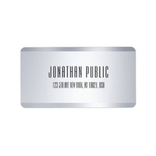 Modern Faux Silver Elegant Minimalist Template Label