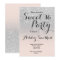 Modern faux silver glitter ombre blush Sweet 16