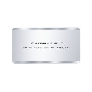 Modern Faux Silver Minimalist Professional Elegant Label