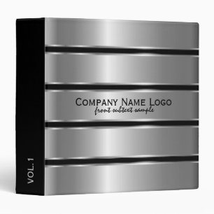 Modern Faux Silver Stripes Custom Black Background Binder
