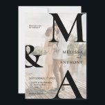 Modern Faux Vellum Monogram Photo Wedding Invitation<br><div class="desc">Modern Faux Vellum Monogram Photo Wedding Invitation. Features bold monogram typography,  minimal graphic design and your custom photo. Personalize text with all the details of your special day.</div>