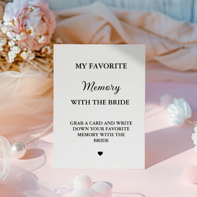 Modern Favourite memory with the bride game card  Pedestal Sign (Creator Uploaded)