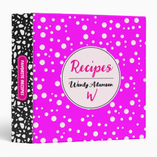 Modern Favourite Recipes (Name Cookbook) Cute Pink Binder