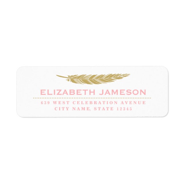 Modern Feather Return Address Label (Front)