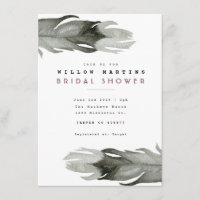 Modern Feather Watercolor Bridal Shower
