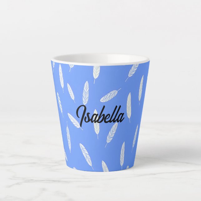 Modern Feathers Luxury Boho Collection Latte Mug (Front)