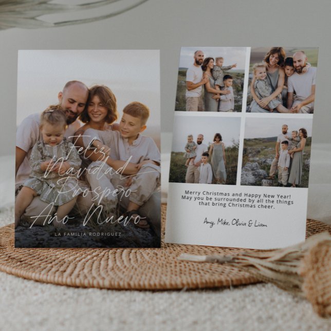 Modern Feliz Navidad Full Photo Script Christmas Holiday Card (Creator Uploaded)