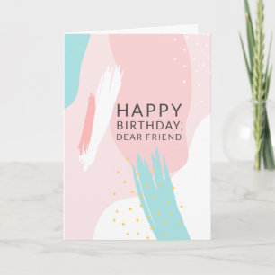 Modern Feminine Abstract Pattern Friend Birthday Card