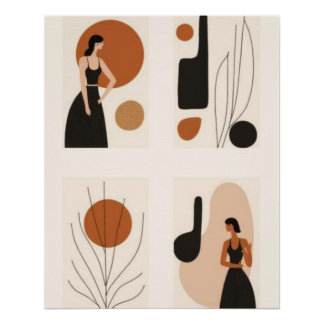 Modern Feminine Balance II | Abstract Woman Geo Poster