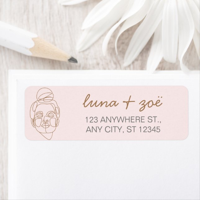 Modern Feminine Blush Pink Business Return Address (Insitu)