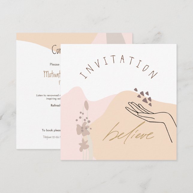 Modern Feminine Business Motivational Event Invitation (Front/Back)