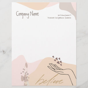 Modern Feminine Business Shapes Hand Motivational Letterhead
