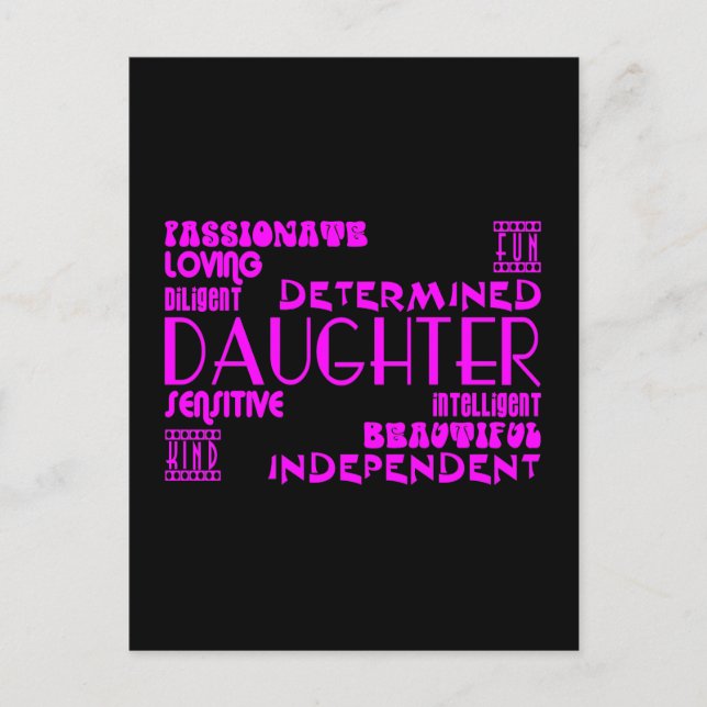 Modern Feminine Chic & Stylish Daughters Postcard (Front)