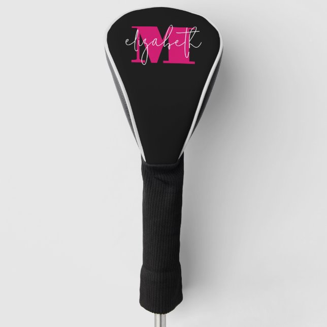 Modern Feminine Monogram Custom Golf Head Cover (Front)