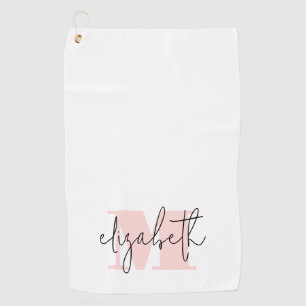 Modern Feminine Monogram Custom Golf Towel