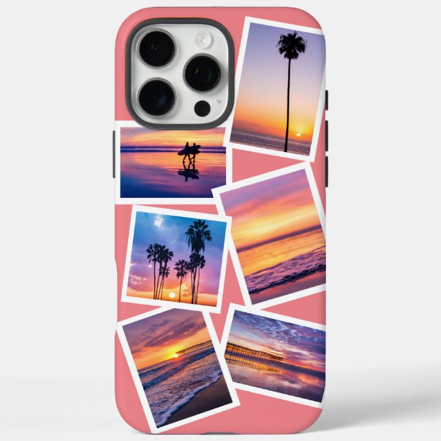 Modern Feminine Pink Custom Photo Collage  Case-Mate iPhone Case (Back)