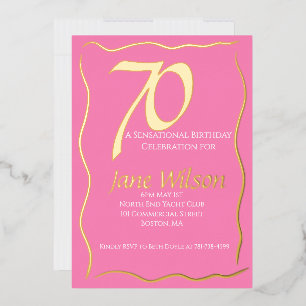 Modern Feminine Pink & Foil 70th Birthday
