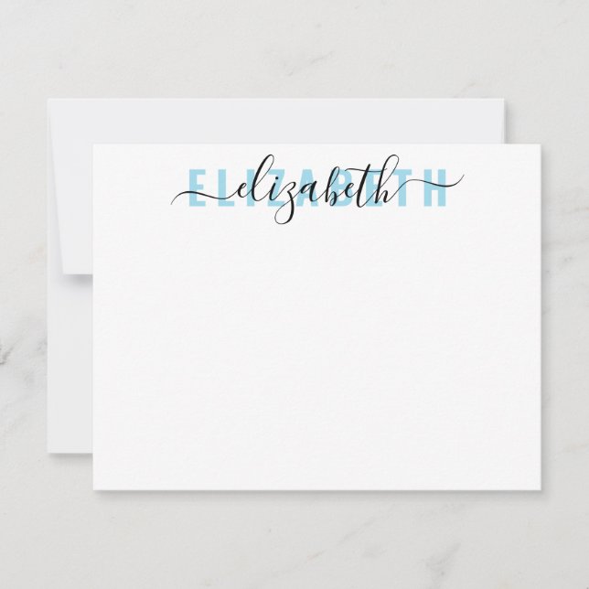 Modern Feminine Script Bold Typography Light Blue Card (Front)