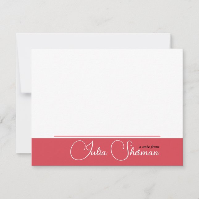 Modern Feminine Script Hibiscus Red Minimalist  Card (Front)