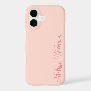 Modern Feminine Solid Soft Pink Script Custom Name