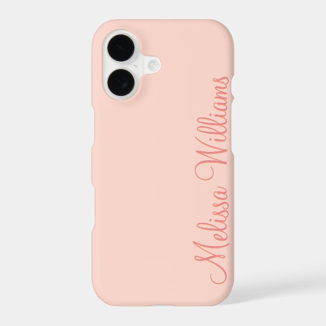Modern Feminine Solid Soft Pink Script Custom Name (Back)