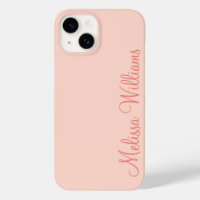 Modern Feminine Solid Soft Pink Script Custom Name