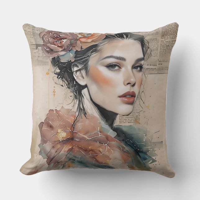 Modern Feminine  Throw Pillow (Front)