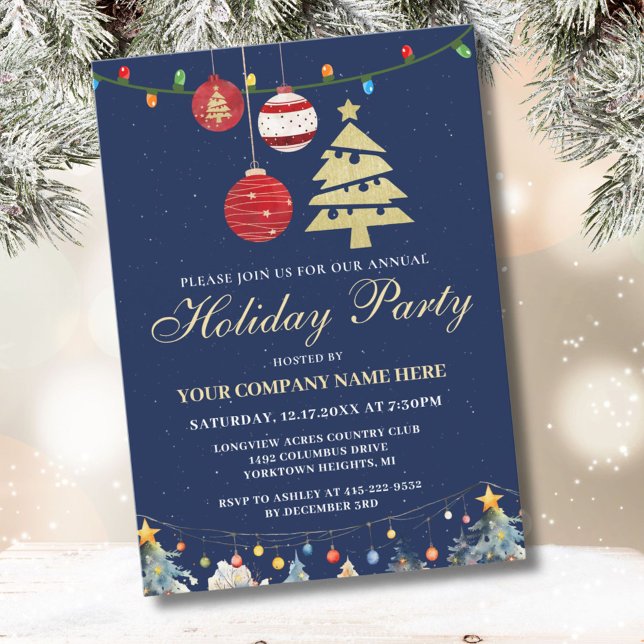 Modern Festive Business Holiday Party Invitation  (Creator Uploaded)