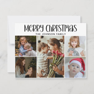 Modern Festive Casual Colourful Christmas 5 Photo  Holiday Card