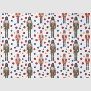 Modern Festive Christmas Nutcracker Tiled Tissue Paper