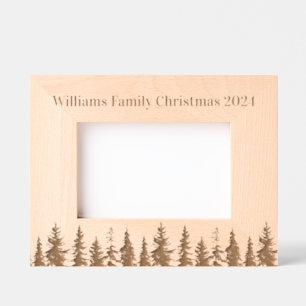 Modern Festive Christmas Tree  Etched Frames