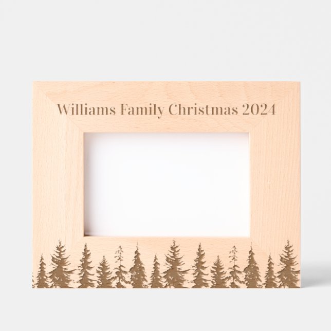 Modern Festive Christmas Tree  Etched Frames (Front)