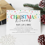 Modern Festive Colourful Christmas Brunch Invitation<br><div class="desc">Invite friends and family along for a Christmas Brunch with this contemporary festive colourful xmas invitation. Featuring a classic white background,  bright bold coloured typo,  cute little circle confetti and a modern template that can easily be customized.</div>